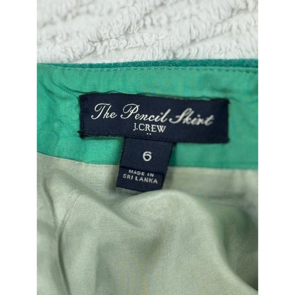 J.Crew Pencil Skirt Women's Size 6 Green Wool Blend Career Business Casual - Picture 7 of 11